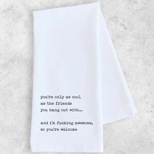 NWT SARCASTIC 100 Percent Cotton White Tea Towel